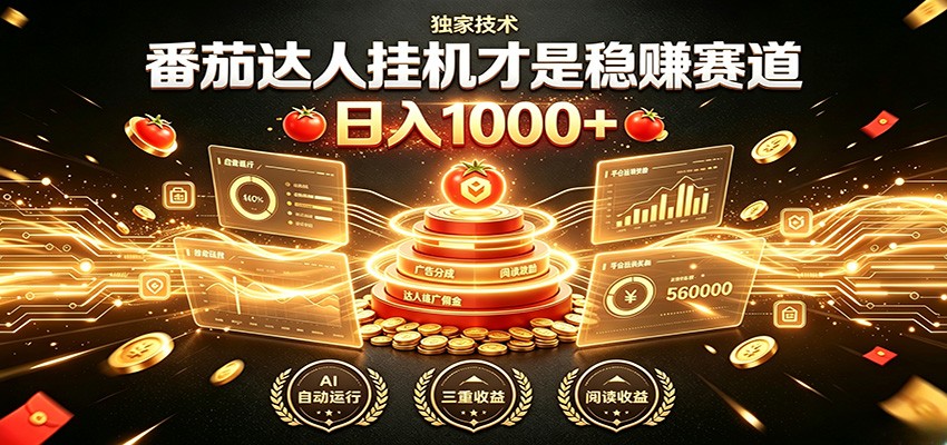 别再瞎找副业!番茄达人挂机才是稳赚赛道 日入1000+-网赚副业网