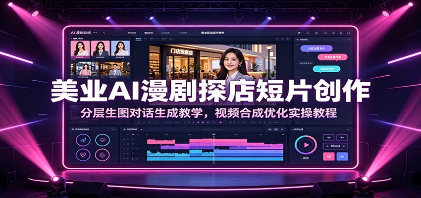 美业AI漫剧探店短片创作:分层生图对话生成教学,视频合成优化实操教程-网赚副业网