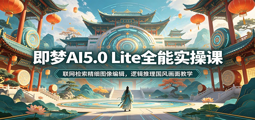 即梦AI5.0 Lite全能实操课:联网检索精细图像编辑,逻辑推理国风画面教学-网赚副业网