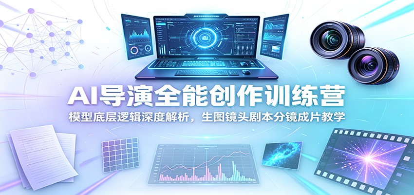 AI导演全能创作训练营:模型底层逻辑深度解析,生图镜头剧本分镜成片教学-网赚副业网