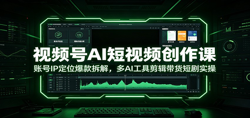 视频号AI短视频创作课:账号IP定位爆款拆解,多AI工具剪辑带货短剧实操-网赚副业网