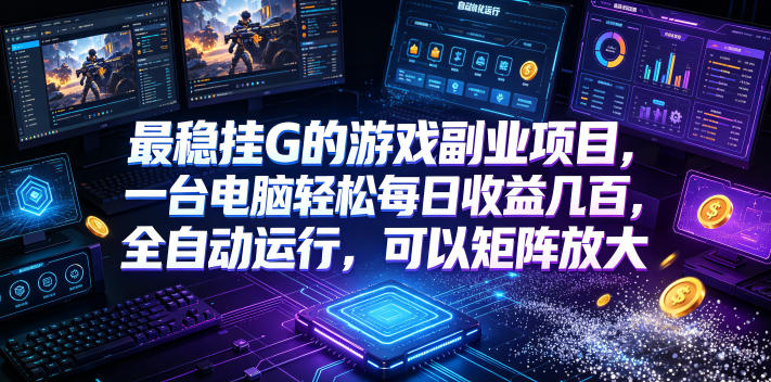低成本网游挂机项目,单号保底日入100左右,可矩阵放大!合法合规!-网赚副业网