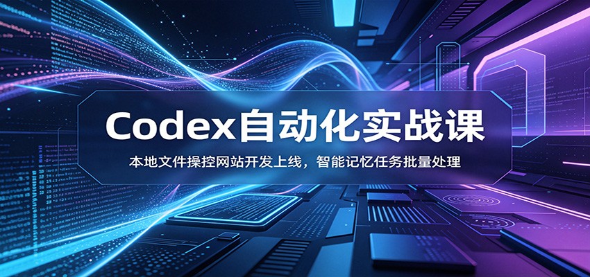 Codex自动化实战课：本地文件操控网站开发上线，智能记忆任务批量处理-网赚副业网
