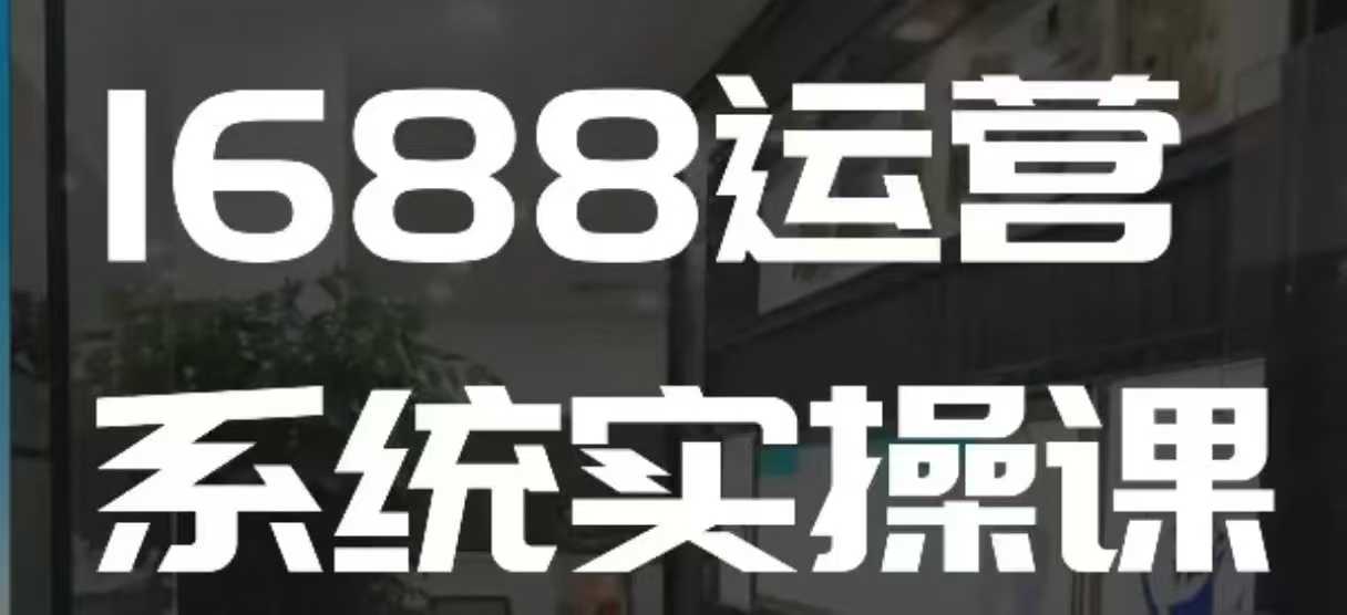 1688高阶运营系统实操课，快速掌握1688店铺运营的核心玩法-网赚副业网