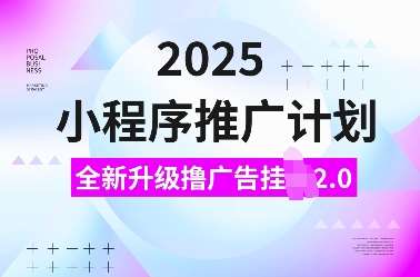 2025小程序推广计划,全新升级撸广告挂JI2.0玩法,日入多张,小白可做【揭秘】-网赚副业网