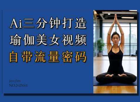 Ai3分钟打造瑜伽美女视频,自带流量密码-网赚副业网