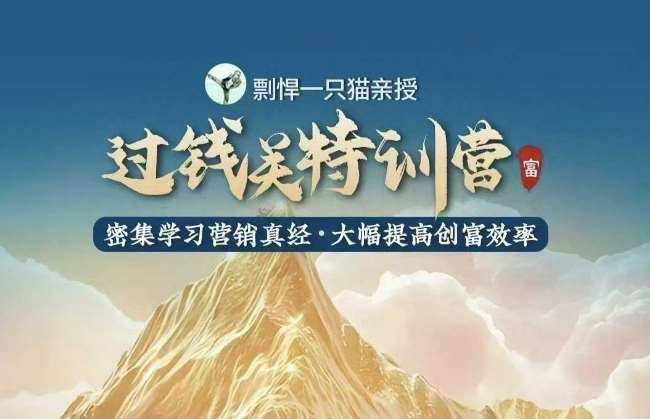剽悍一只猫-过钱关特训营,学习营销真经 大幅度提高创富效率-网赚副业网