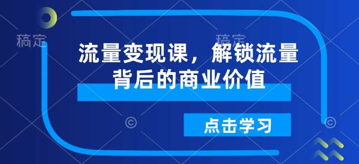 流量变现课,解锁流量背后的商业价值-网赚副业网