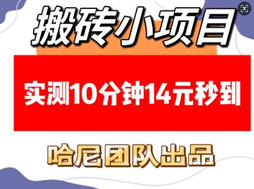 搬砖小项目,实测10分钟14元秒到,每天稳定几张(赠送必看稳定)-网赚副业网
