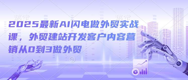 2025最新AI闪电做外贸实战课,外贸建站开发客户内容营销从0到3做外贸-网赚副业网