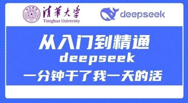 清华大学讲DeepSeek最全教程,从入门到精通,deepseek一分钟干了我一天的活-网赚副业网