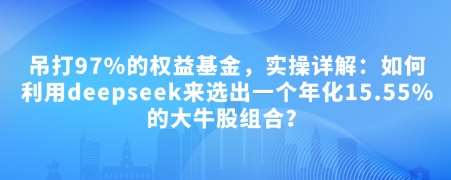 付费文章:吊打97%的权益基金,实操详解:如何利用deepseek来选出一个年化15.55%的大牛股组合?-网赚副业网
