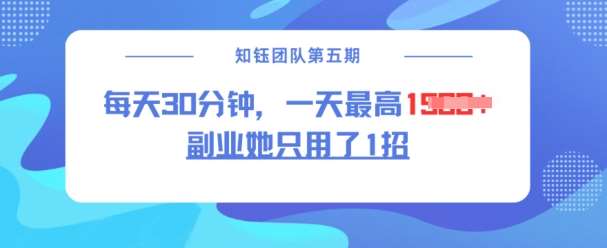 副业她只用了1招,每天30分钟,无脑二创,一天最高1.5k-网赚副业网
