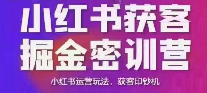 小红书获客掘金线下课,录音+ppt照片,小红书运营玩法,获客印钞机-网赚副业网