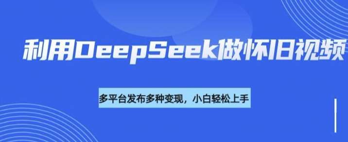利用DeepSeek做怀旧视频,流量号多渠道变现能力强-网赚副业网
