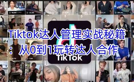 Tiktok达人管理实战秘籍:从0到1玩转达人合作-网赚副业网