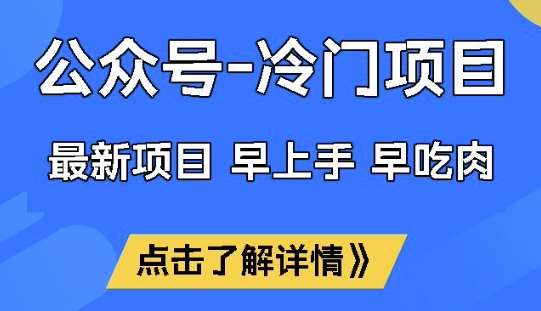 公众号冷门赛道,早上手早吃肉,单月轻松稳定变现1W【揭秘】-网赚副业网