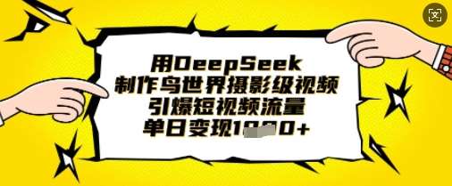 用DeepSeek制作鸟世界摄影级视频,引爆短视频流量,单日变现1k-网赚副业网