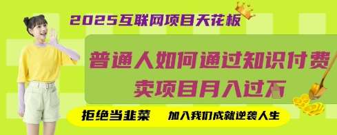 2025互联网项目天花板,普通人如何通过知识付费卖项目月入过W,拒绝当韭菜【揭秘】-网赚副业网