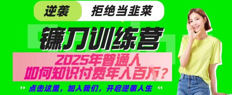 【网创项目终点站-镰刀训练营超级IP合伙人】25年普通人如何通过“知识付费”年入百个-仅此一版【揭秘】-网赚副业网