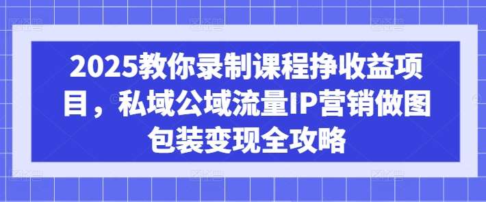 2025教你录制课程挣收益项目,私域公域流量IP营销做图包装变现全攻略-网赚副业网
