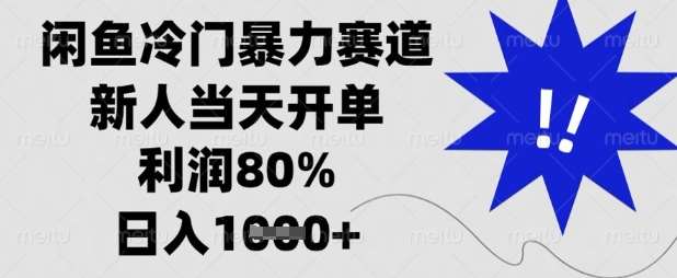 闲鱼冷门暴力赛道，新人当天开单，利润80%，日入数张【揭秘】-网赚副业网
