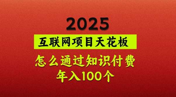 2025项目天花板,普通怎么通过知识付费翻身,年入百个【揭秘】-网赚副业网