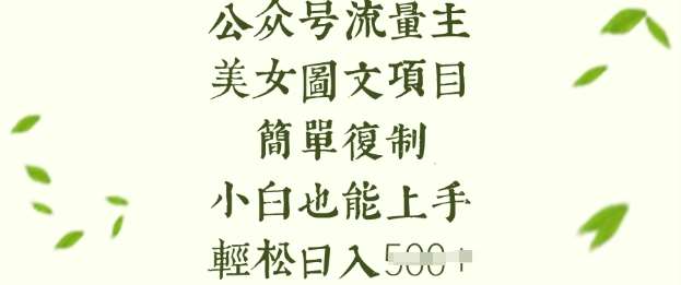 流量主长期收益项目,美女图片简单复制,小白也能上手,轻松日入5张-网赚副业网