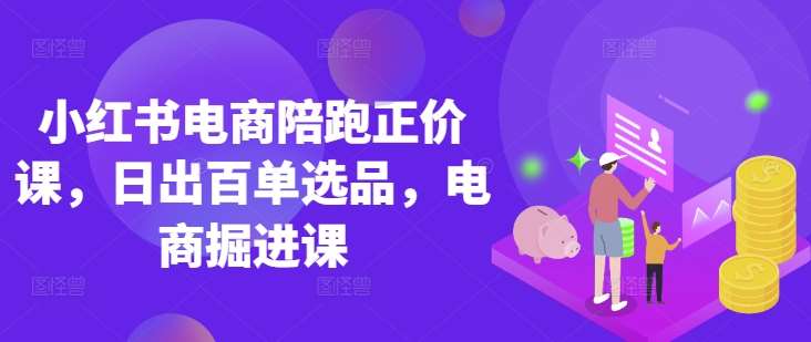 小红书电商陪跑正价课,小红书官方认证电商讲师教学,日出百单选品,电商掘进课-网赚副业网