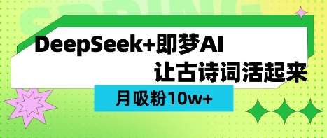 用DeepSeek做AI 古诗词视频，涨粉 10W+(保姆级教程)-网赚副业网
