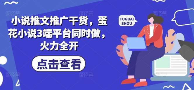 小说推文推广干货,蛋花小说3端平台同时做,火力全开-网赚副业网