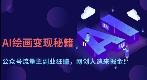AI绘画变现秘籍:公众号流量主副业狂挣,网创人速来掘金【揭秘】-网赚副业网