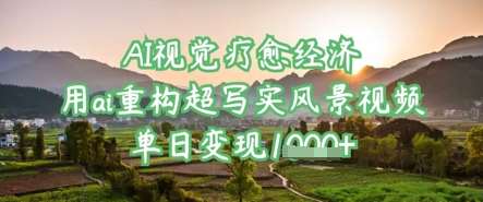 AI视觉疗愈经济：用ai重构超写实风景视频，单日变现多张-网赚副业网