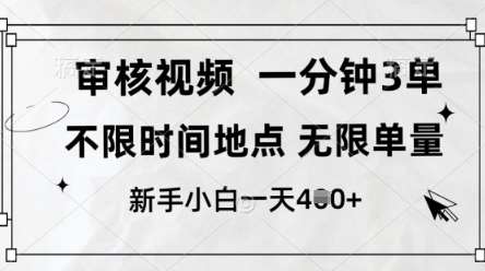 审核视频,10秒一单,不限时间,不限单量,新人小白一天4张+【揭秘】-网赚副业网