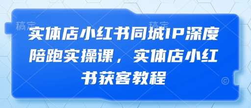 实体店小红书同城IP深度陪跑实操课,实体店小红书获客教程-网赚副业网