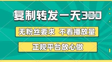 转发视频一天3张+,正规平台放心做,不看播放量,无粉丝要求,随时随地挣收益【揭秘】-网赚副业网