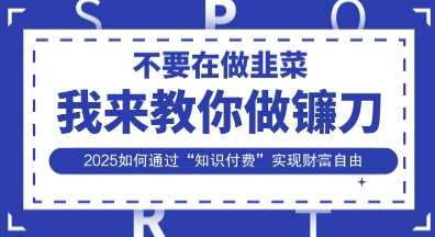 韭菜生涯终结者,我来教你做镰刀,2025如何通过“知识付费”实现财F自由【揭秘】-网赚副业网