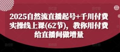 2025自然流直播起号+千川付费实操线上课(62节),教你用付费给直播间做增量-网赚副业网