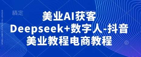 美业AI获客Deepseek+数字人-抖音美业教程电商教程-网赚副业网