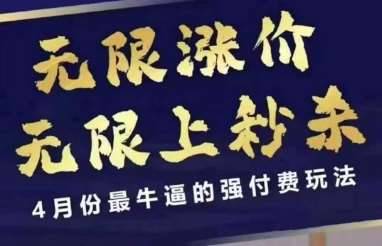 4月12号拼多多线上课,无限涨价,无限上秒杀,4月份最牛逼的强付费玩法-网赚副业网