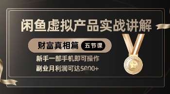 精品!闲鱼虚拟产品实战讲解,新手一部手机即可操作,副业月利润可达5k+-网赚副业网