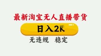 4月最新淘宝无人直播带货,日入数张,不违规不封号,独家技术,操作简单【揭秘】-网赚副业网