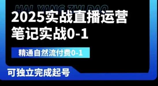 2025实战直播运营0-1,精通自然流付费0-1,可独立完成起号-网赚副业网