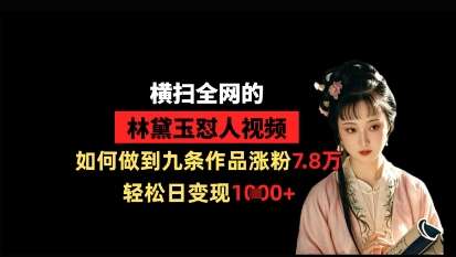 横扫全网的林黛玉怼人视频，如何做到九条作品涨粉7.8万，轻松日变现1k-网赚副业网
