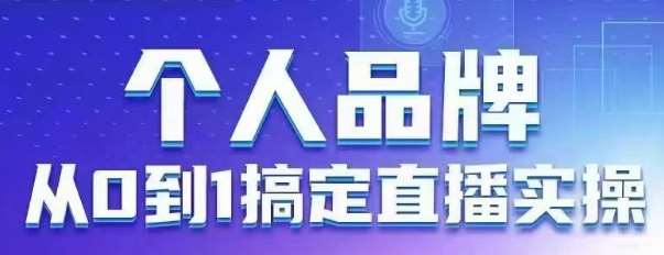 个人品牌:从0到1搞定直播实操,用直播为你的个人品牌赋能,六大实操板块,放大个人影响力-网赚副业网