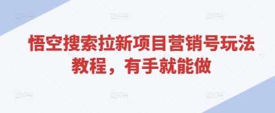悟空搜索拉新项目营销号玩法教程,有手就能做-网赚副业网