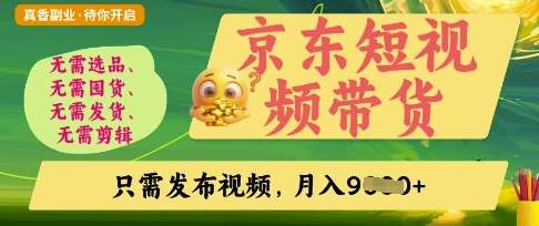 京东短视频带货,开启零门槛躺Z新时代【揭秘】-网赚副业网