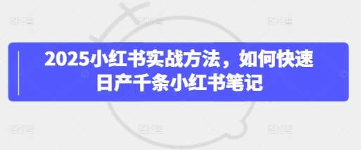 2025小红书实战方法,如何快速日产千条小红书笔记-网赚副业网
