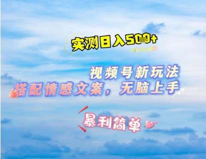 微信视频号最新玩法,表情包搭配情感文案,2分钟一条原创作品,简单好上手,轻松日入几张-网赚副业网