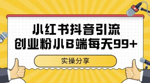 小红书抖音创业粉,小B端粉自热,日引99+的一个玩法【揭秘】-网赚副业网